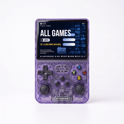 RetroVerse™ Pro 2.0 — R36S Retro Handheld Console Purple - RETROVERSE